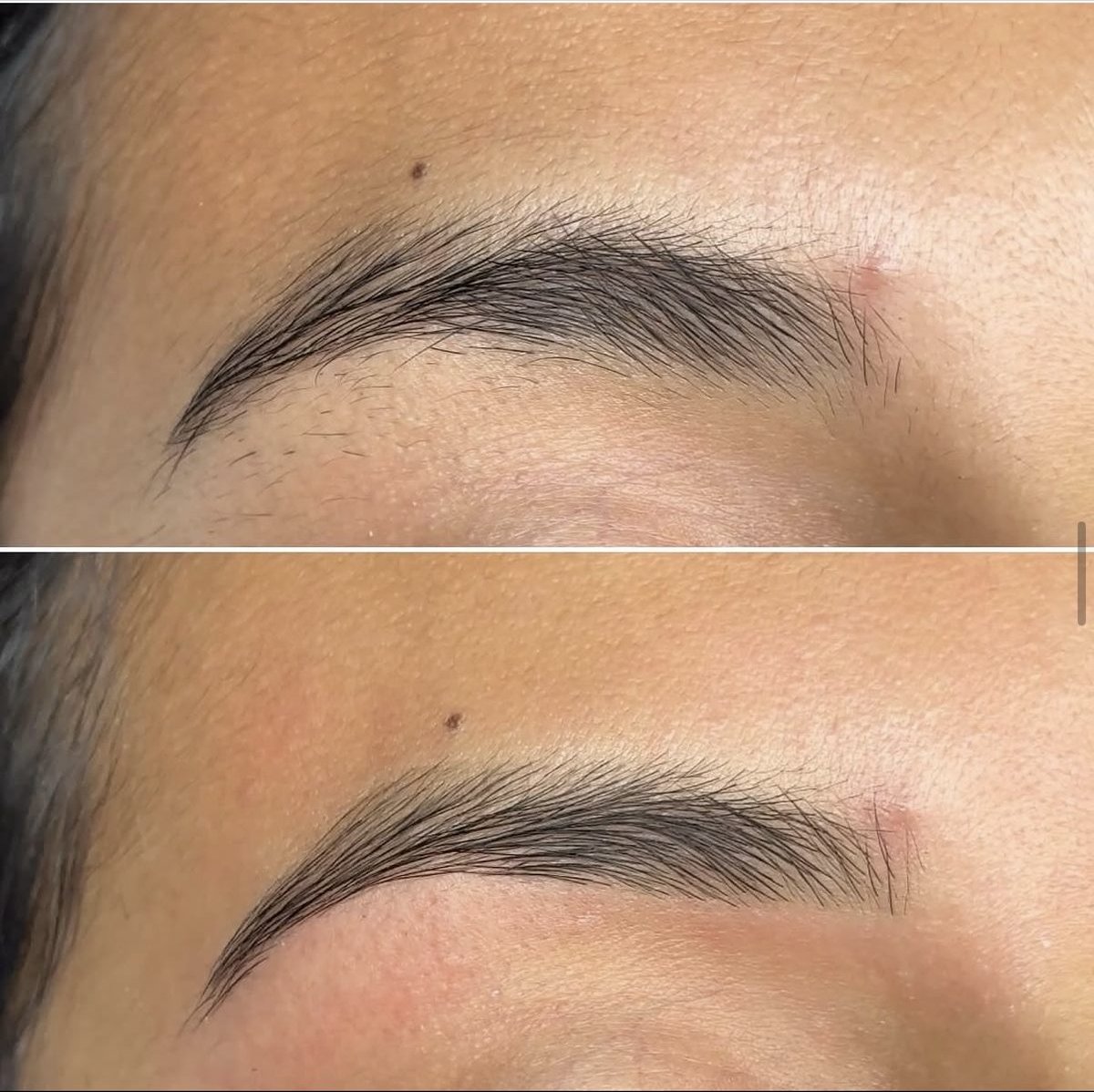 Brow shaping before and after by Chars Lash Bar